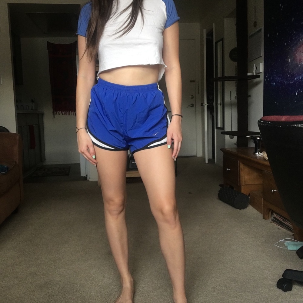Blue and White Nike Athletic Shorts